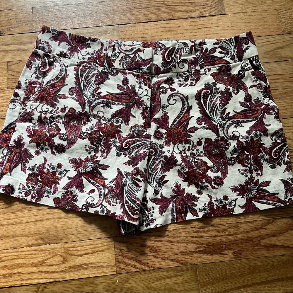 Loft Floral Paisley Fabric Shorts Size 6
